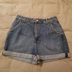 Bershka Pleated Mom Jean Shorts